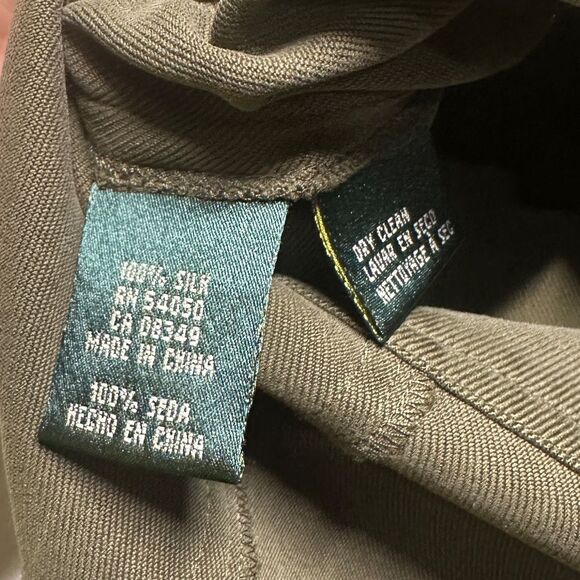 Ralph Lauren 100% Silk Utility Long Sleeve Button Down - Picture 5 of 6